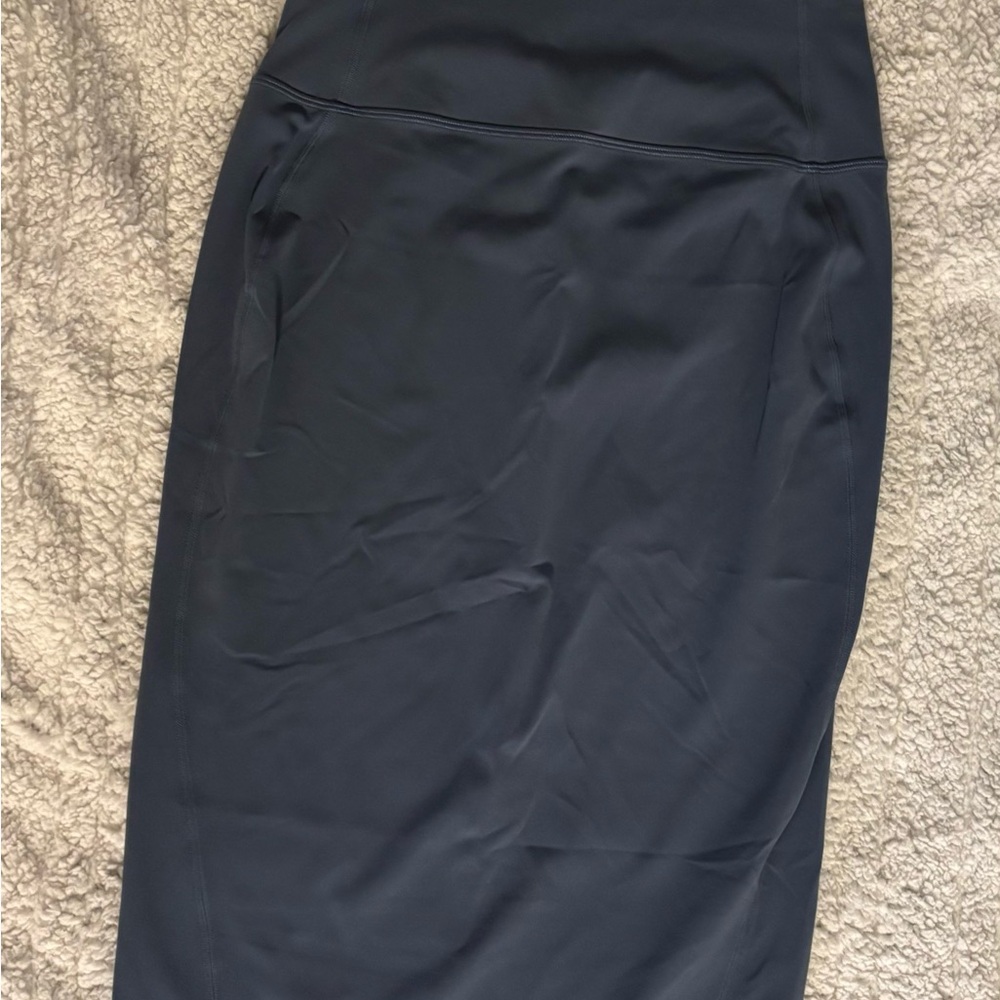 Lululemon Athletica Nulu Slim Fit High Rise Midi Skirt. Oasis Blue